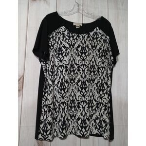 Diana Belle Shirt Ladies 2x Black White‎ Short sleeve